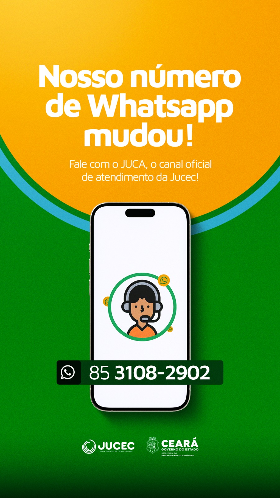 Juca, atendente virtual da Jucec, está com novo número de WhatsApp – Governo do Estado do Ceará